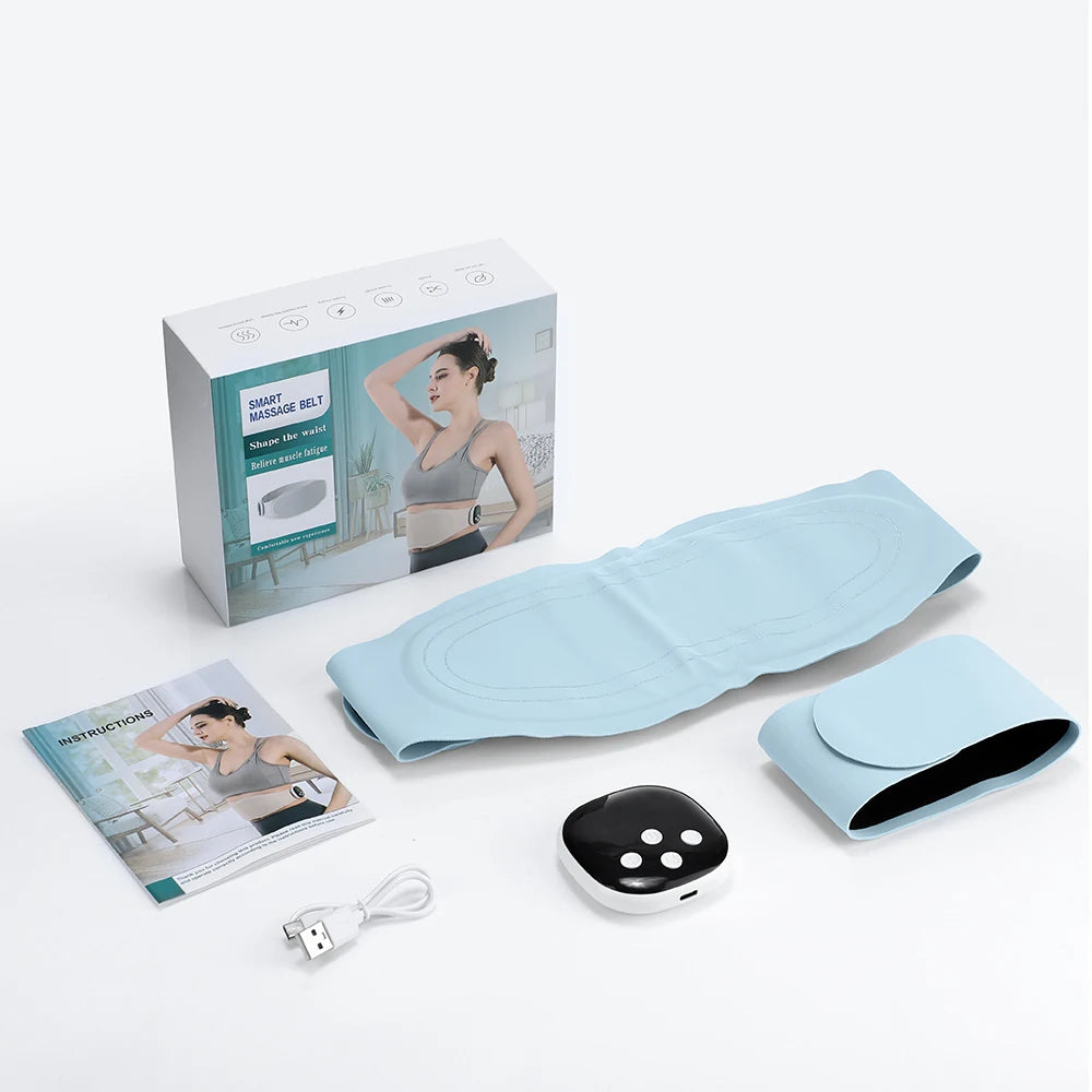 Electric/Rechargeable Heated Massager Belt – EMS Heat Therapy for Back Pain & Muscle Relief