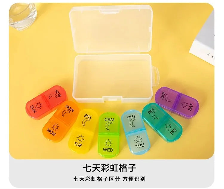 Pill Box 7 days Organizer 21 grids 3 Times One Day Portable Travel with Large Compartments for Vitamins Medicine Fish Oils Supplements