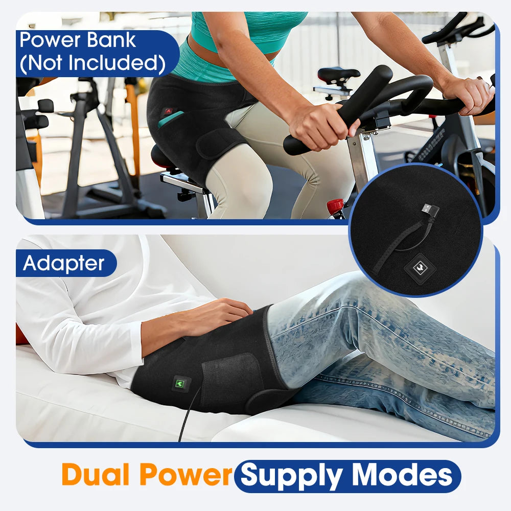 Infrared Heated Hip & Thigh Support Brace with 660nm Red Light