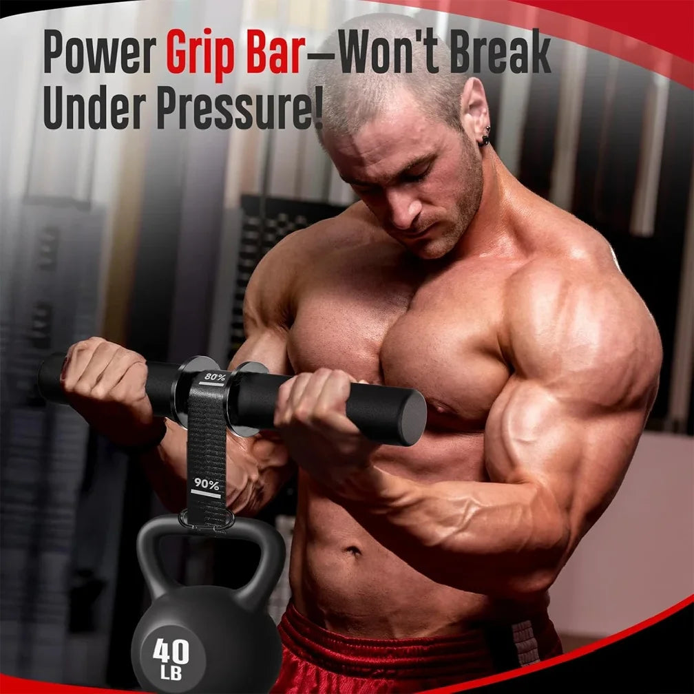 Wrist Roller Forearm Strength Trainer and Home gym 'barbell substitute' – Non-Slip Handle & Adjustable Belt