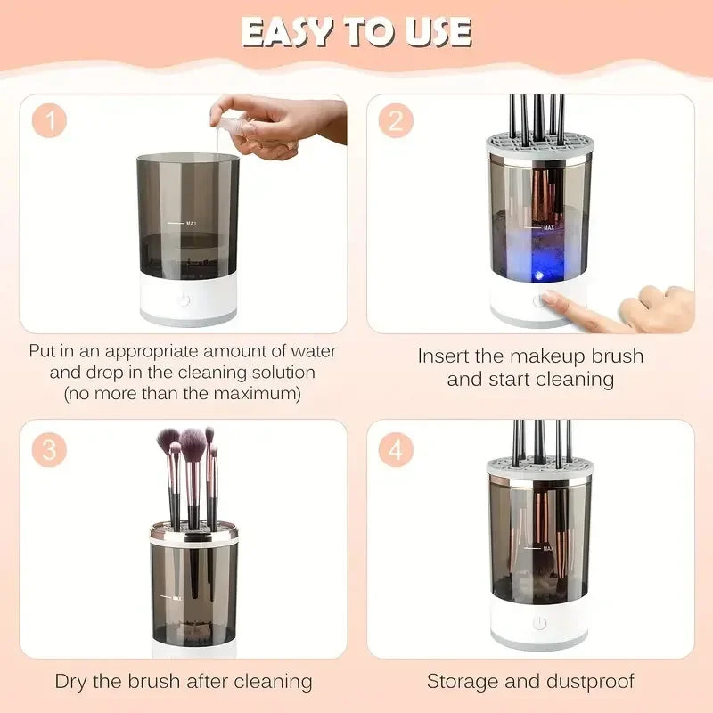 USB Plug Portable Electric Makeup Brush Cleaner with Rubber Makeup Machine Electric USB Quick Cleaner Cleaning Brush