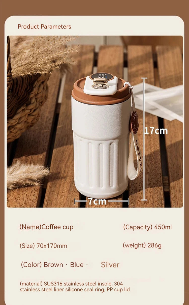 Smart Temperature Display Travel Tumbler – 15 oz