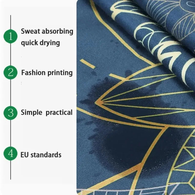 Non-Toxic Printed Yoga Mat Towel | Sweat-Absorbent & Non-Slip