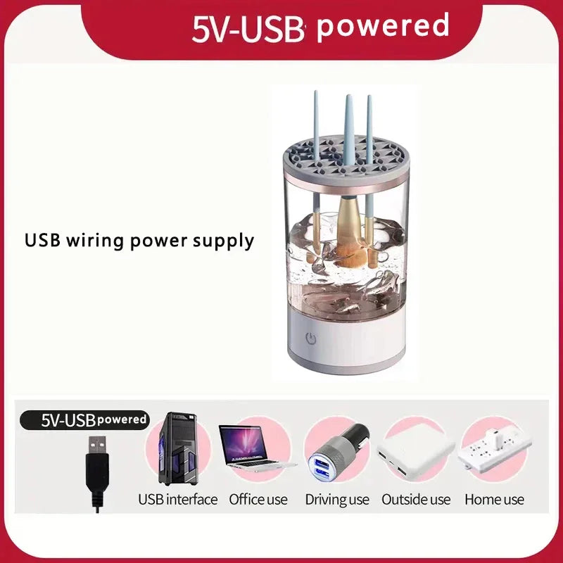 USB Plug Portable Electric Makeup Brush Cleaner with Rubber Makeup Machine Electric USB Quick Cleaner Cleaning Brush