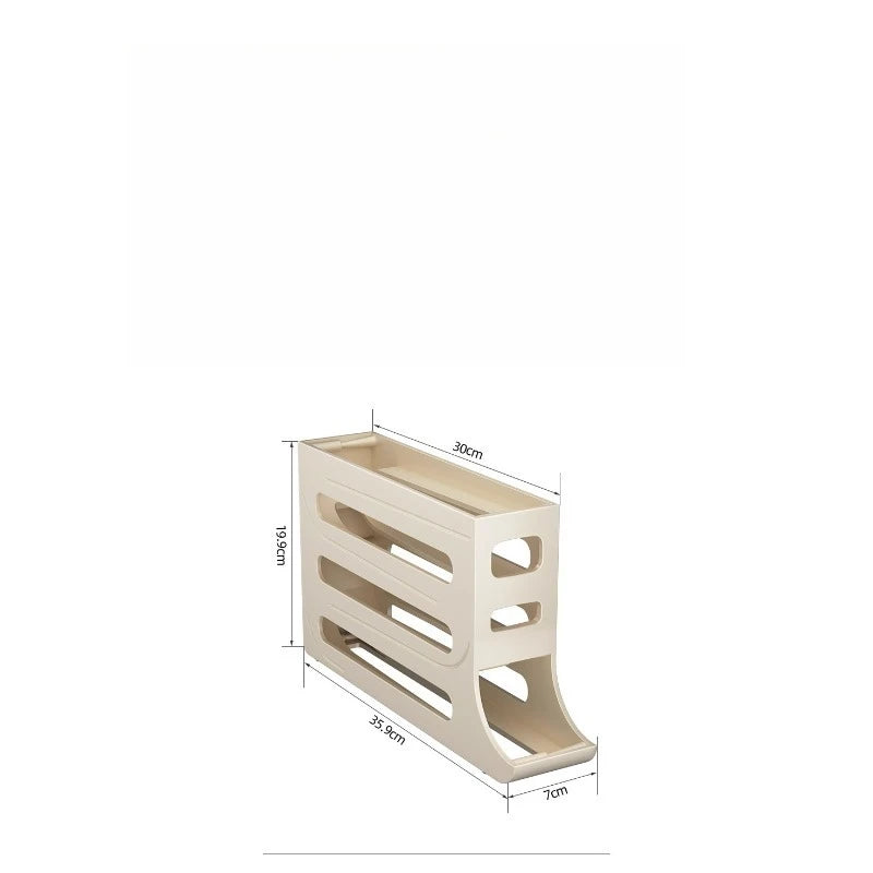 4-Layer Automatic Rolling Egg Dispenser – Fridge Organizer Rack