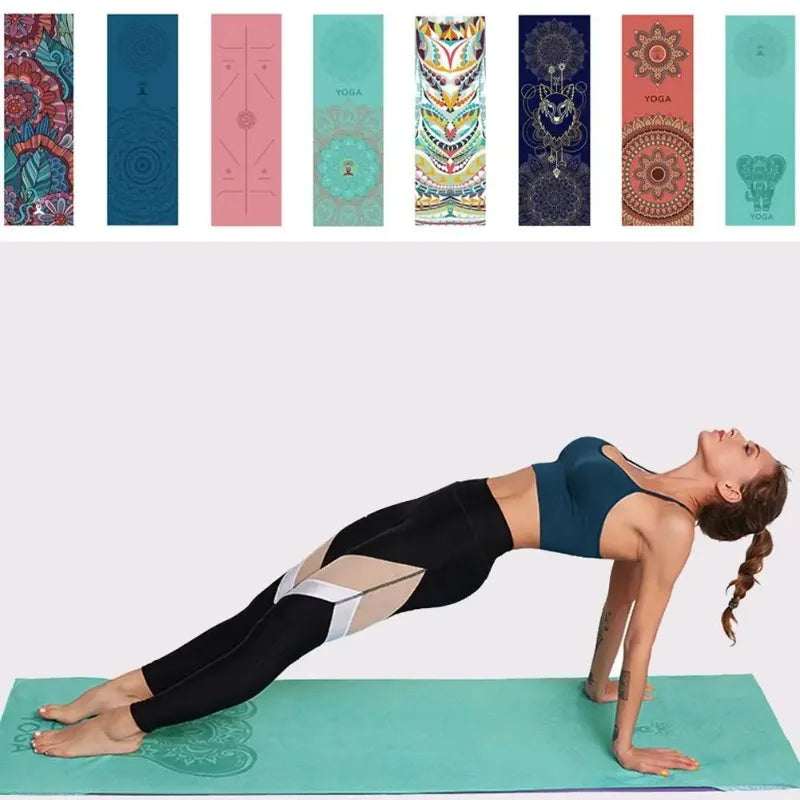 Non-Toxic Printed Yoga Mat Towel | Sweat-Absorbent & Non-Slip
