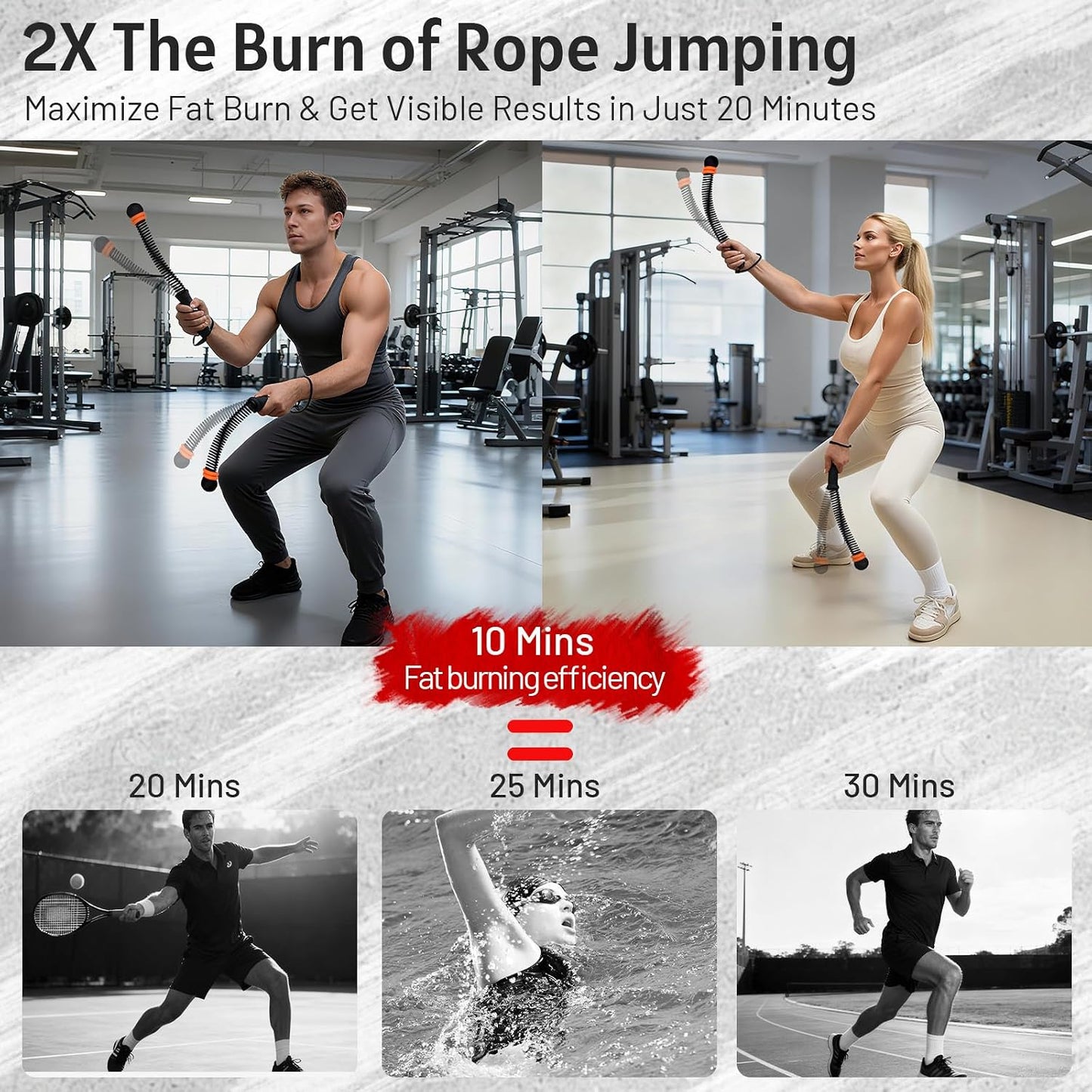 Ropeless Battle Ropes – Adjustable Resistance Cordless Training Ropes for Home HIIT Workouts